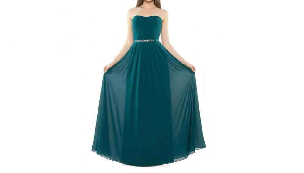 NEW LAST DRESS radiant elegance strapless a-line gown in teal